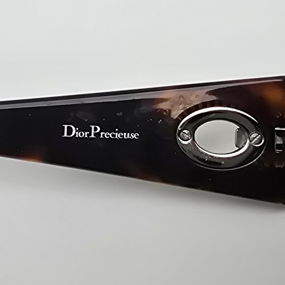 Christian Dior Precieuse Havana Rhinestone Frame Brown Gradient Lens Sunglasses - Picture 7 of 15